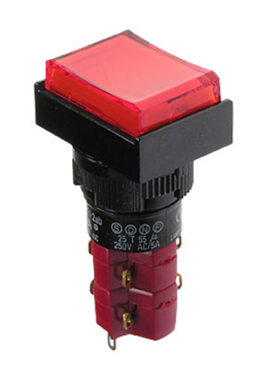 D16LMT1-2ABKR, кнопка без фикс. 250В/5А,  LED подсветка 24В