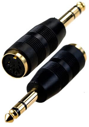 2-302G, переход 6.35мм "шт" стерео - DIN 5 pin "гн" пластик "позол."