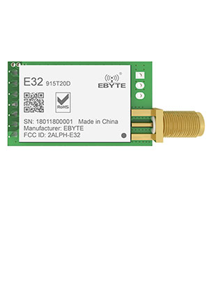 E32-915T20D, Module LoRa spread spectrum; UART; 915MHz; 20dBm; 3; 0.3k~19.2k; 21*36