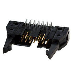 5499786-2, AMP-Latch-14 вилка на плату угл. 2.54мм с длин.защ