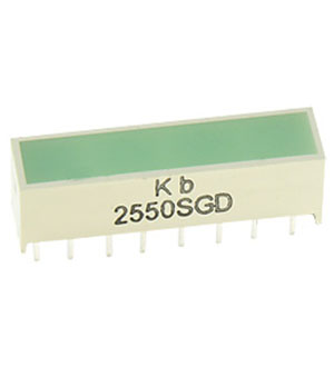 KB-2550SGD, светодиодная полоса зеленый 20x5мм 70мКд