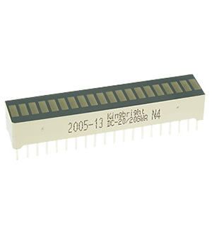 DC-20/20YWA, 20 Segments bar graph-display/yellow/588nm/1900-9000ucd