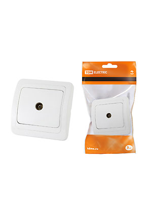 SQ1804-0014, Розетка TV простая (0-2400 Гц,  "мама") белая "Валдай"