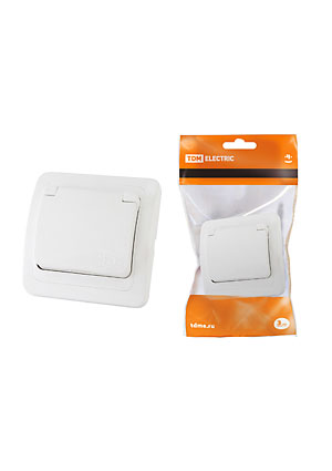 SQ1804-0011, Розетка с крышкой 2П+З 16А белая "Валдай"