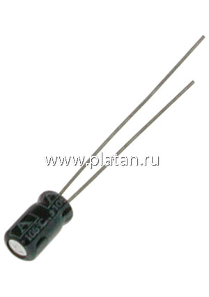 ECAP (К50-35 мини), 22 мкФ, 10 В, 4х7мм, Конденсатор электролитический алюминиевый миниатюрный