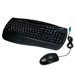 KB-8300M-BL-R, KB-C210, комплект, клавиатура KB09e+мышь NetScroll 120,PS/2,  черный
