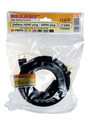 HDMI(ВИЛКА) - HDMI(ВИЛКА) АУДИО-ВИДЕО КАБЕЛЬ 5.0М