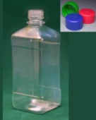 Бутылка квадратная Экросхим: 540 мл натуральная с крышкой ПЭТ
