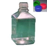 Бутылка квадратная Экросхим: 270 мл натуральная с крышкой и контрольным кольцом ПЭТ