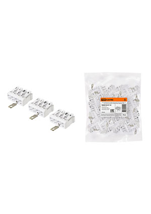 SQ0510-0114, Клемма пружинная соединительная КСПнз4-2L+N+PE, 16 A, с монтажной ножкой и заземлением