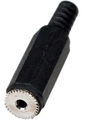 1-031 (NP-316), гнездо аудио 2.5мм  стерео пластик на кабель