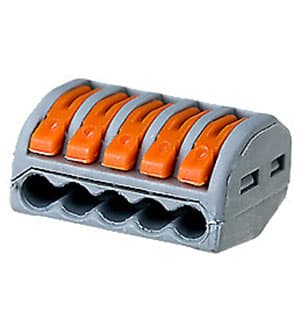 222-415, Клемма соединительная 5Х0.08, 2.5-4.0 кв.мм,