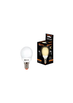 SQ0323-0155, Лампа энергосберегающая КЛЛ-G45-11 Вт-2700 К Е14