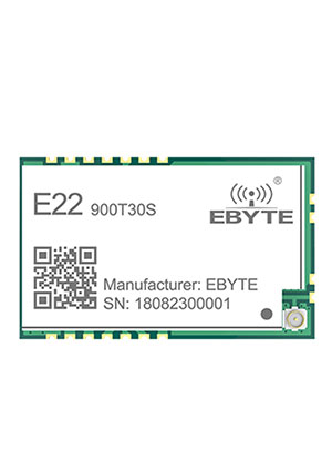 E22-900T30S, Module Low consumption, anti-interference; UART; 868/915MHz; 30dBm; 10; 0.3~62.5k; 40.5