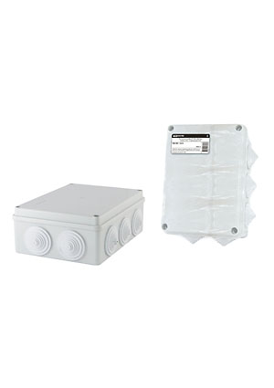 SQ1401-1244, Распаячная коробка ОП 190х140х70мм, крышка, IP55, 10 гермовводов, инд. штрихкод,