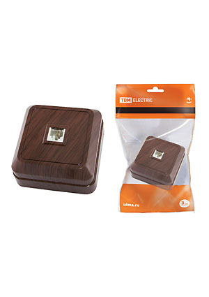 SQ1801-0041, Розетка TФ (RJ-11) открытой установки IP20, бук "Ладога"