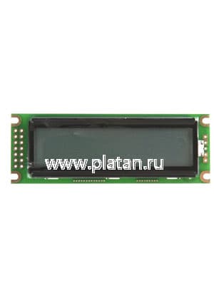 WH1602D-YGH-CTK#, ЖКИ симв, 16х2, подсв. Ж-З, инд. Серый