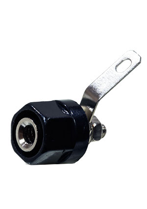 1-663, гнездо-банан 28 мм пластик на корпус черный кабель до 6мм.
