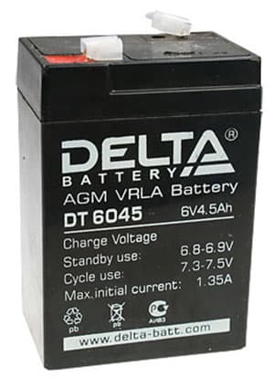 DT6405, (6045), 6В  4.5Ач  70х47х101  аккумулятор