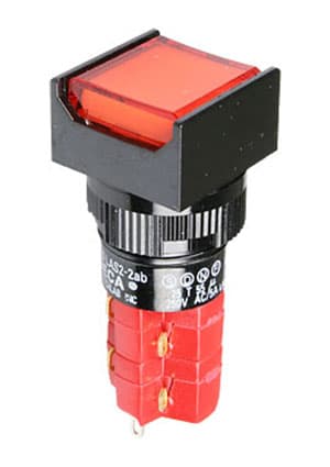D16LAS2-2ABKR, кнопка с фикс. 250В/5А, LED подсветка 24В