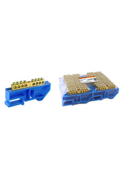 SQ0801-0031, Шина "N" нулевая с изолятором на DIN-рейку 8x12мм стойка бол. 8 групп