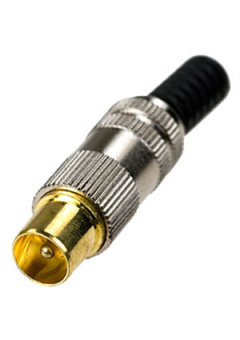 4-012G / MX-153G, разъем тел."шт" мет. "позолоченный" на кабель винт