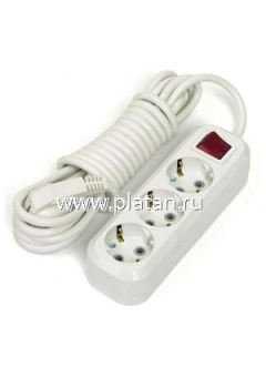 S3x3-ZDV, Удлинитель сетевой, 3 розетки, заземление, выключатель, защита, 3м