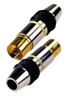 4-015G, разъем телевизионный "гн" металл "позолоченный" на каб. винт