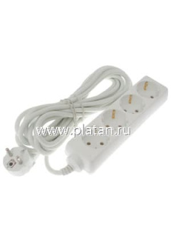РС-4/зем-1.5м, Удлинитель сетевой, 4 розетки, заземление, 1.5м