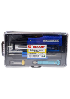 12-0167, Набор для пайки, Паяльник 8.00Вт, оловоотсос, монтаж. Инст.