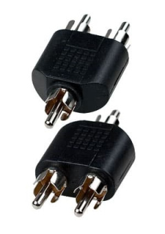 2-261, переход RCA "шт" - 2 x RCA "шт" пластик