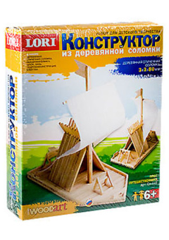 КОНСТРУКТОР ИЗ ДЕРЕВЯННОЙ СОЛОМКИ "ПЛОТ ПУТЕШЕСТВЕННИКА"