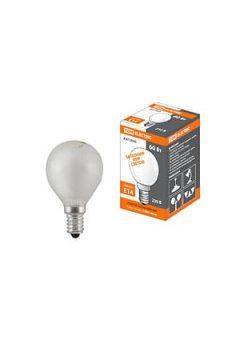 SQ0332-0007, Лампа накаливания "Шар матовый" 60 Вт-230 В-Е14