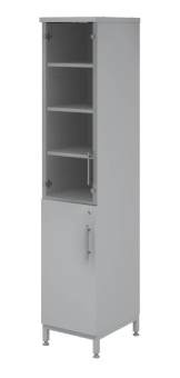 Шкаф для хранения лабораторной посуды Mod. Совлаб ШП-600/4: 600х400х1950 мм верх. дверь стекло, 4 съ
