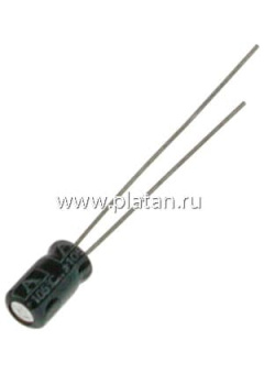 ECAP (К50-35 мини), 22 мкФ, 10 В, 4х7мм, Конденсатор электролитический алюминиевый миниатюрный