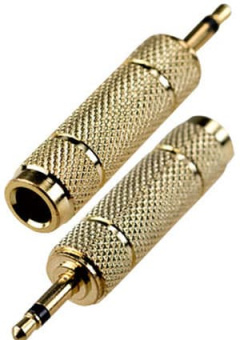 2-105G, переход3.5мм "шт" моно - 6.35мм "гн" моно металл "позолоченный"