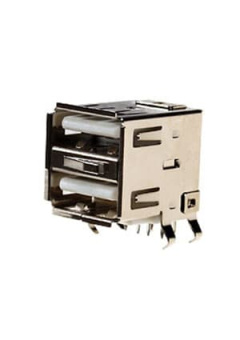 USBA-2J-W, розетка двойная на плату тип А бел.