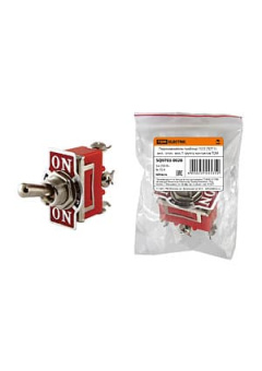 SQ0703-0028, Переключатель-тумблер 1122 (П2Т-1) вкл.- откл.- вкл. 1 группа контактов