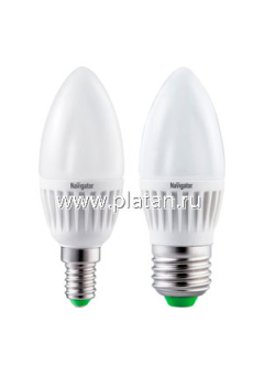 NLL-P-C37-5-230-2.7K-E27-FR (94481), Лампа светодиодная "свеча" 5Вт,220В, матовая  (теплый)
